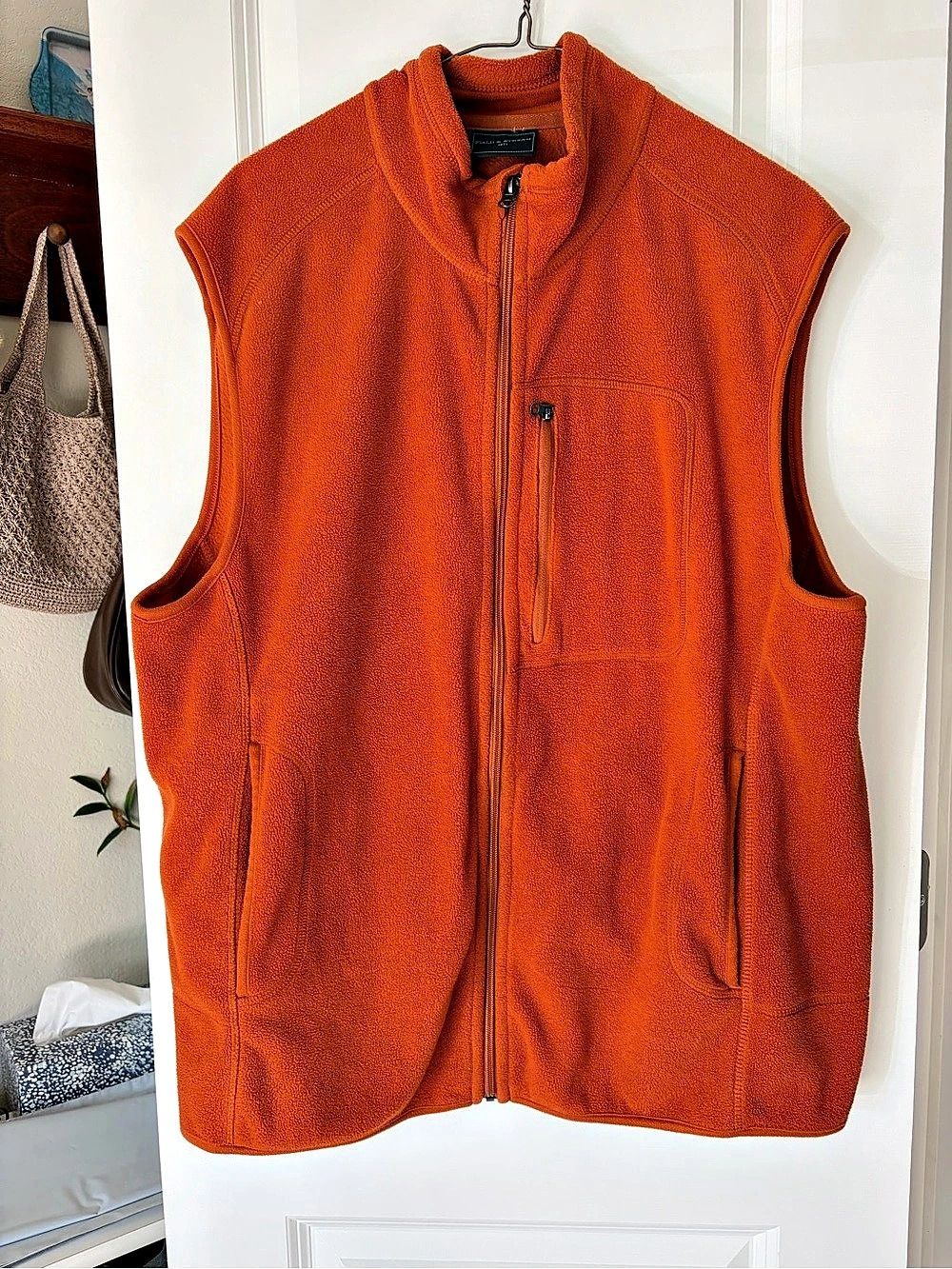 Field & Stream Full Zip Fleece Vest Orange Like New